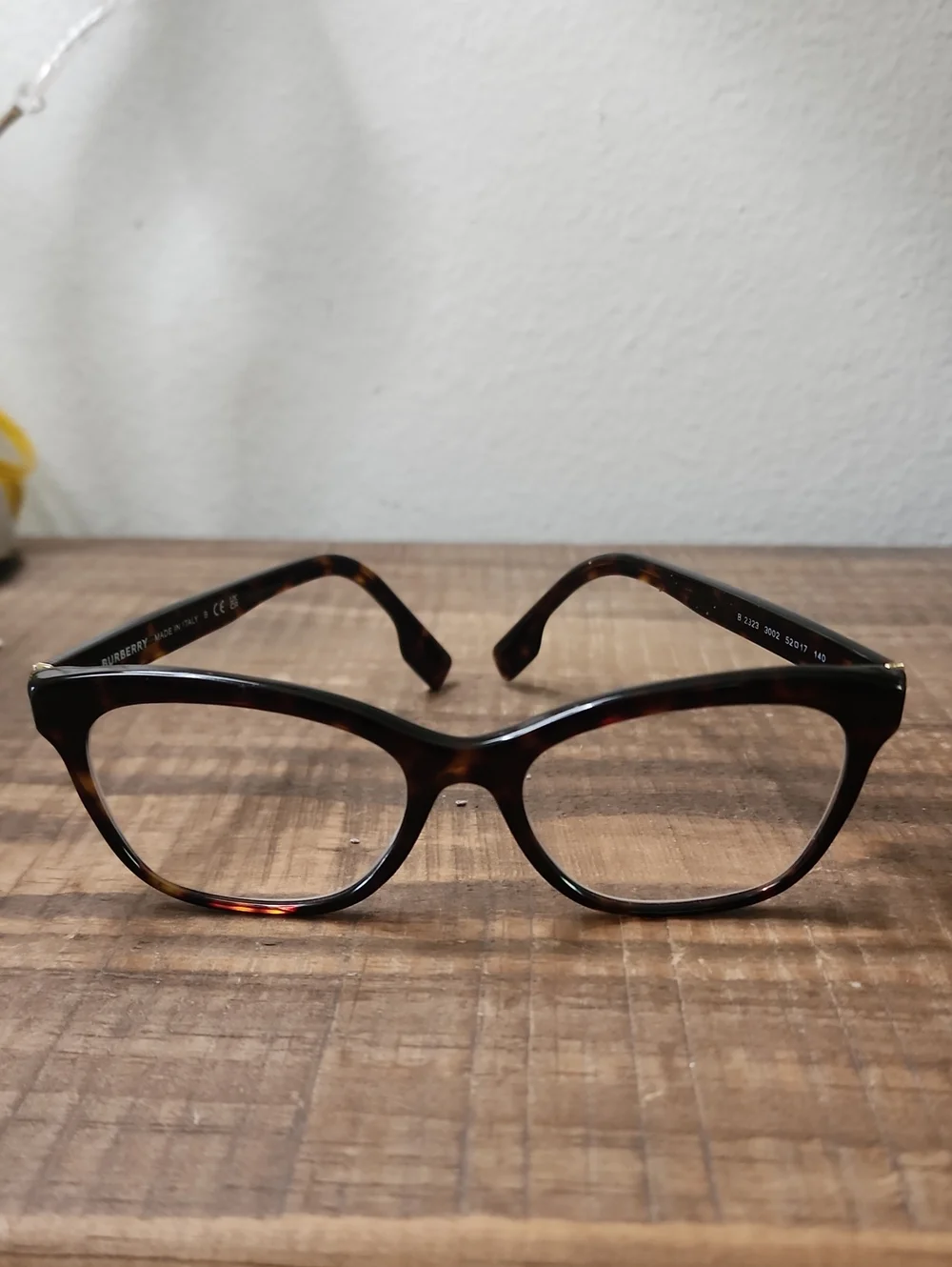 Burberry Cat Eye Eyeglass Frames Tortoiseshell Brown Amber Women's BB2323